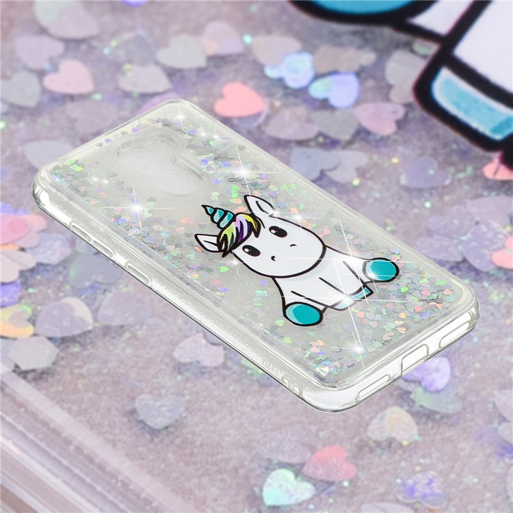 For Xiaomi Pocophone F1 / Poco F1 (India) Embossing Pattern Quicksand TPU Case - Adorable Unicorn-5