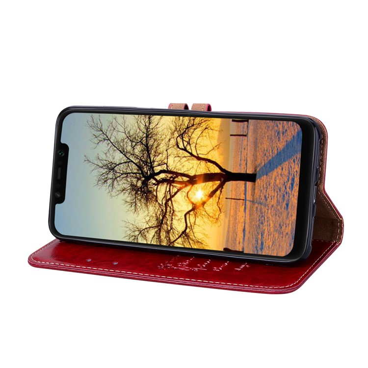 HAT PRINCE Oil Wax PU Leather Wallet Protective Case for Xiaomi Pocophone F1 / Poco F1 (India) - Red-4