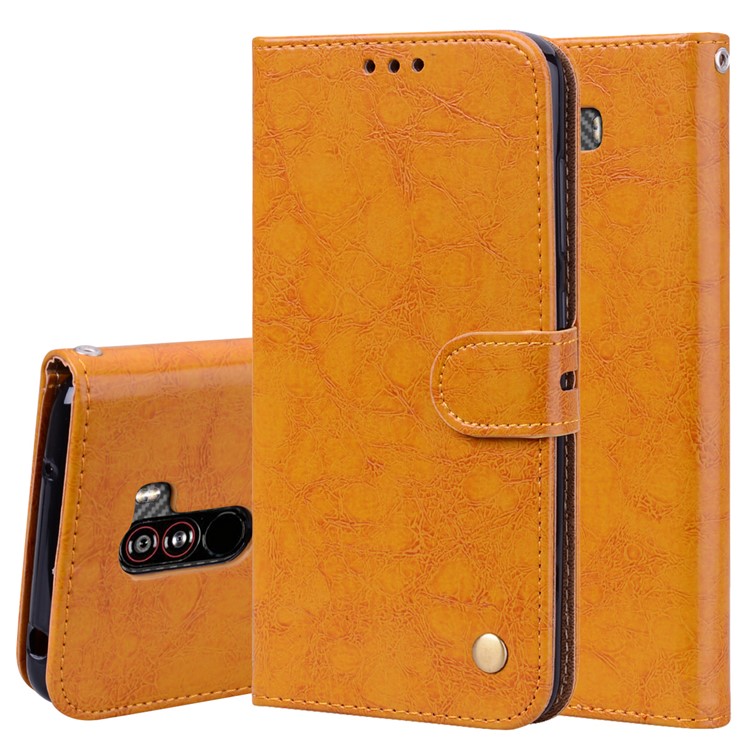 HAT PRINCE Oil Wax PU Leather Wallet Flip Cover for Xiaomi Pocophone F1 / Poco F1 (India) - Brown-1