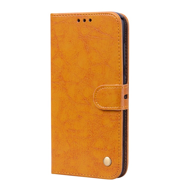HAT PRINCE Oil Wax PU Leather Wallet Flip Cover for Xiaomi Pocophone F1 / Poco F1 (India) - Brown-2