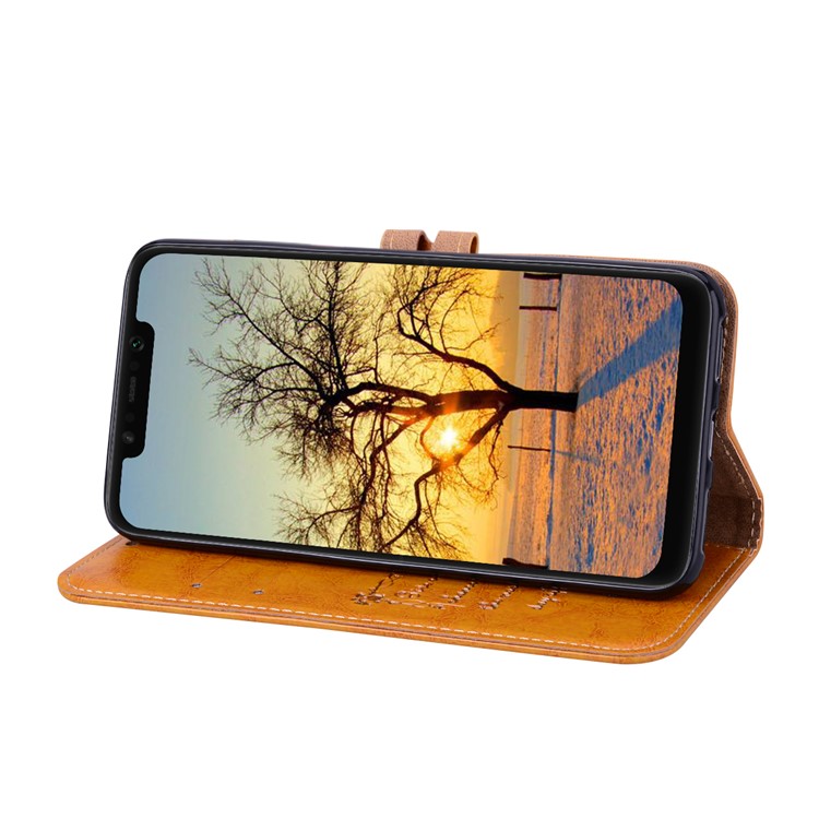 HAT PRINCE Oil Wax PU Leather Wallet Flip Cover for Xiaomi Pocophone F1 / Poco F1 (India) - Brown-4