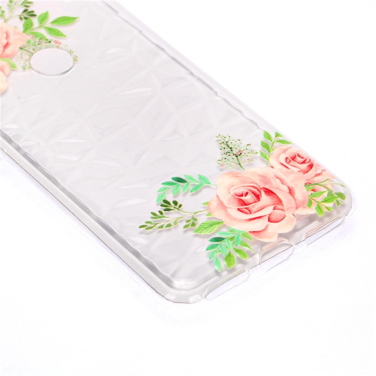 For Xiaomi Redmi Note 6 Pro / Note 6 TPU Accessory Case / Embossed Flower / 3D Diamond Surface - Pink Flower-5