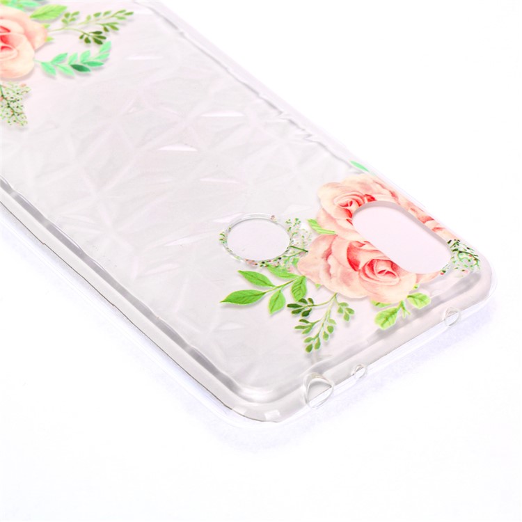 For Xiaomi Redmi Note 6 Pro / Note 6 TPU Accessory Case / Embossed Flower / 3D Diamond Surface - Pink Flower-7