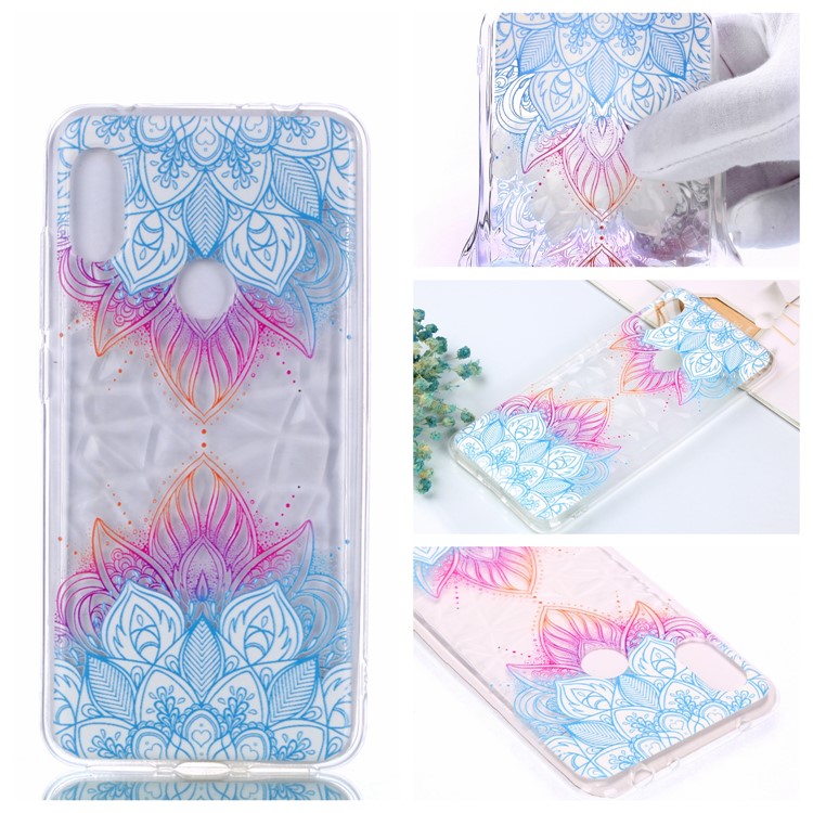 For Xiaomi Redmi Note 6 Pro / Note 6 TPU Mobile Shell / Embossed Flower / 3D Diamond Surface - Lotus-1