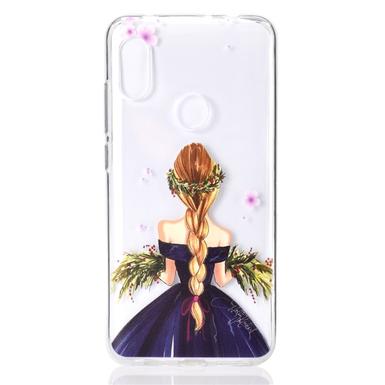 Embossment Pattern TPU Protection Phone Cover for Xiaomi Redmi Note 6 Pro - Charming Girl-2