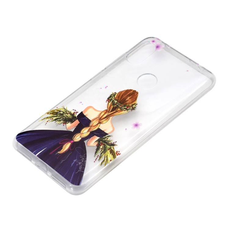 Embossment Pattern TPU Protection Phone Cover for Xiaomi Redmi Note 6 Pro - Charming Girl-3