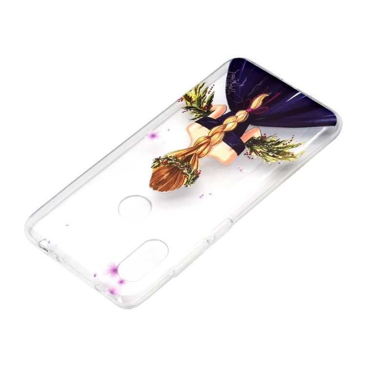 Embossment Pattern TPU Protection Phone Cover for Xiaomi Redmi Note 6 Pro - Charming Girl-4