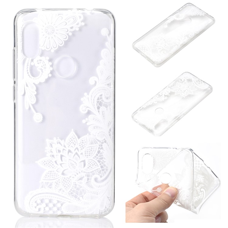 Embossment Pattern TPU Protection Phone Shell for Xiaomi Redmi Note 6 Pro - Lace Flower-1