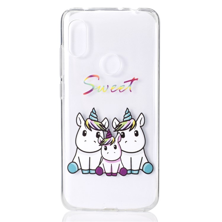Embossing Pattern TPU Back Case for Xiaomi Redmi Note 6 Pro - Sweet Unicorns-2
