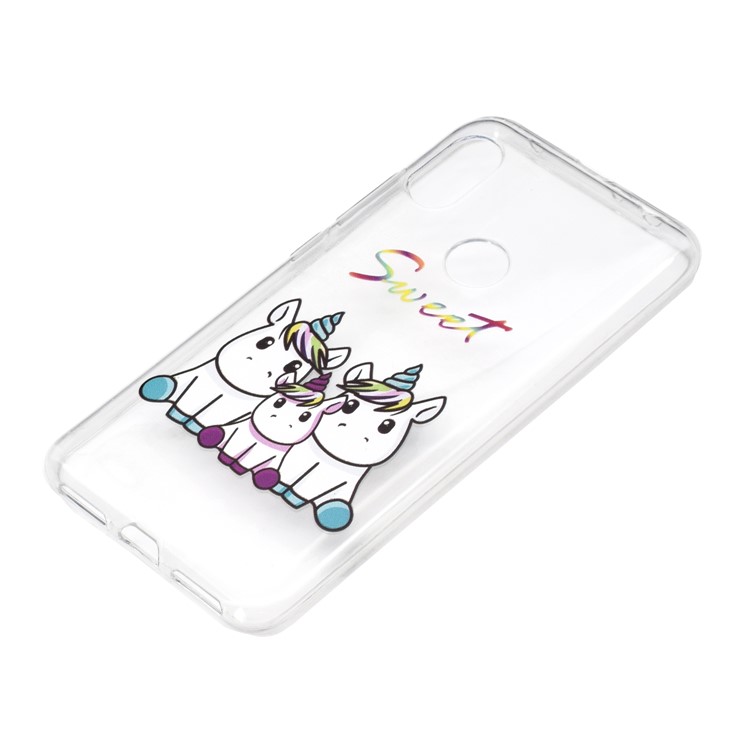 Embossing Pattern TPU Back Case for Xiaomi Redmi Note 6 Pro - Sweet Unicorns-3