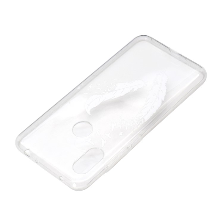 Embossed Pattern TPU Mobile Phone Cover for Xiaomi Redmi Note 6 Pro - White Feather and Bird-4