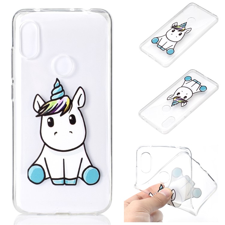 Embossed Pattern TPU Mobile Phone Shell for Xiaomi Redmi Note 6 Pro - Adorable Unicorn-1