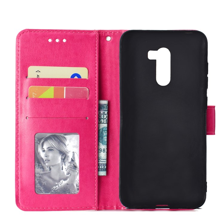 Imprinted Mandala Pattern Wallet Leather Mobile Cover for Xiaomi Pocophone F1 / Poco F1 (India) - Rose-4