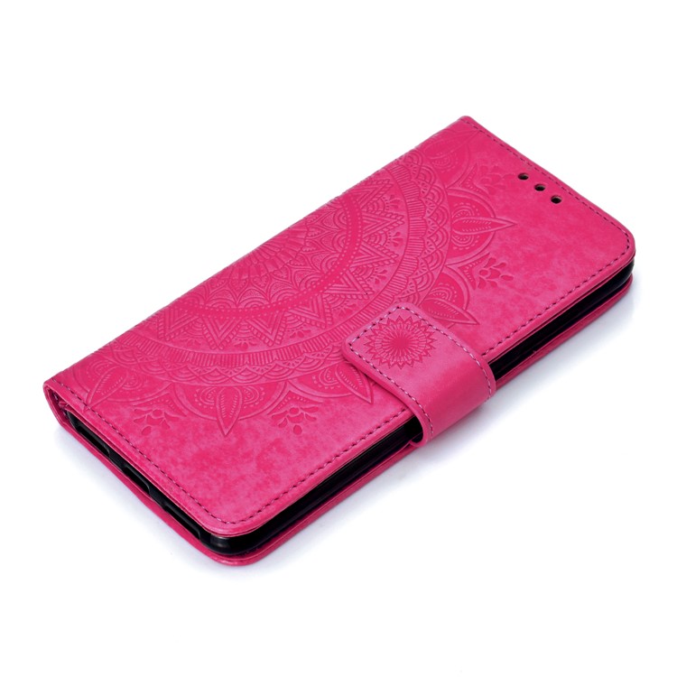 Imprinted Mandala Pattern Wallet Leather Mobile Cover for Xiaomi Pocophone F1 / Poco F1 (India) - Rose-7