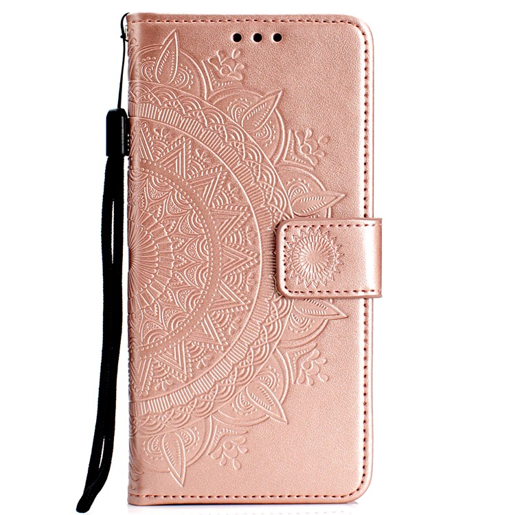 Imprinted Mandala Pattern Wallet Leather Mobile Shell for Xiaomi Pocophone F1 / Poco F1 (India) - Rose Gold-2