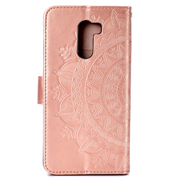 Imprinted Mandala Pattern Wallet Leather Mobile Shell for Xiaomi Pocophone F1 / Poco F1 (India) - Rose Gold-3