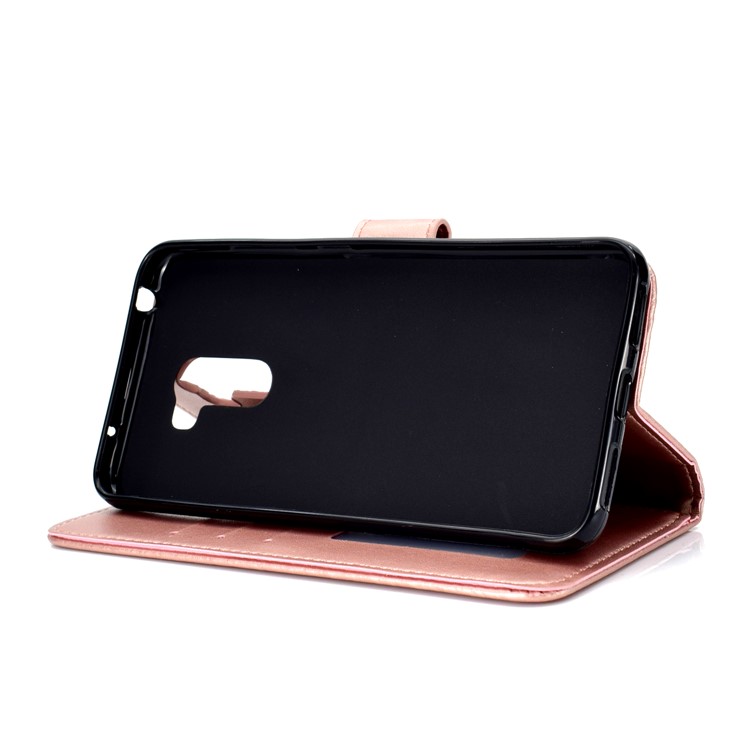 Imprinted Mandala Pattern Wallet Leather Mobile Shell for Xiaomi Pocophone F1 / Poco F1 (India) - Rose Gold-6