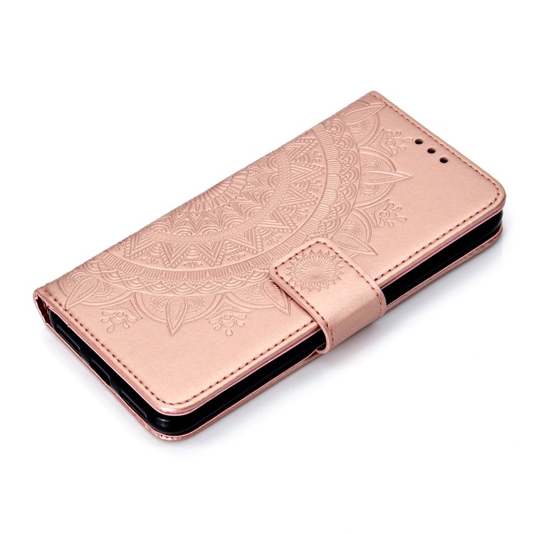 Imprinted Mandala Pattern Wallet Leather Mobile Shell for Xiaomi Pocophone F1 / Poco F1 (India) - Rose Gold-7