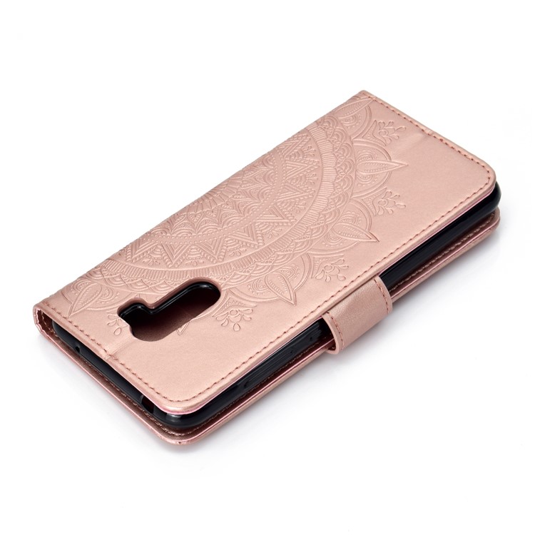 Imprinted Mandala Pattern Wallet Leather Mobile Shell for Xiaomi Pocophone F1 / Poco F1 (India) - Rose Gold-8