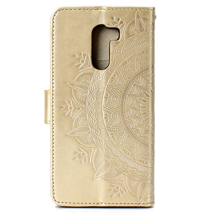Imprinted Mandala Pattern Wallet Leather Mobile Case for Xiaomi Pocophone F1 / Poco F1 (India) - Gold-3