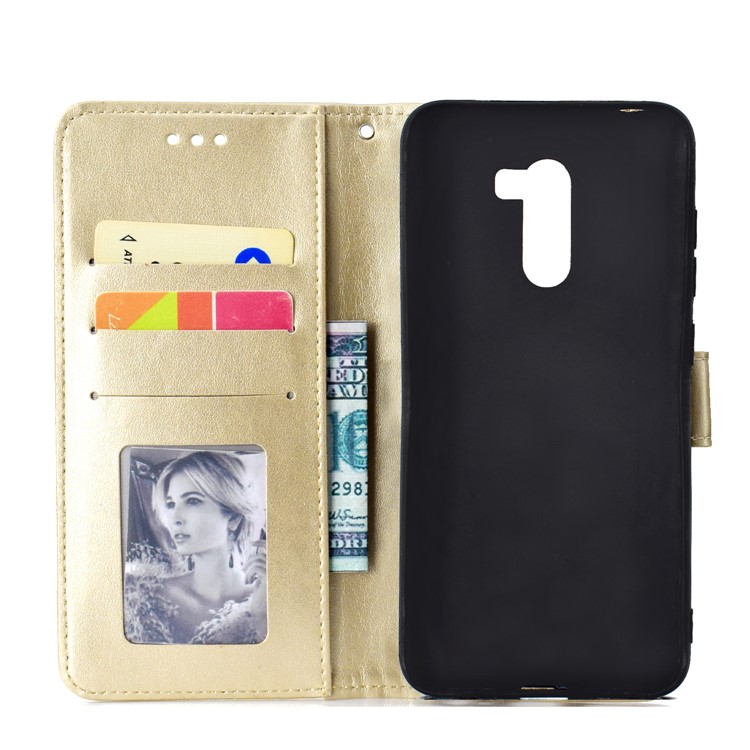 Imprinted Mandala Pattern Wallet Leather Mobile Case for Xiaomi Pocophone F1 / Poco F1 (India) - Gold-4
