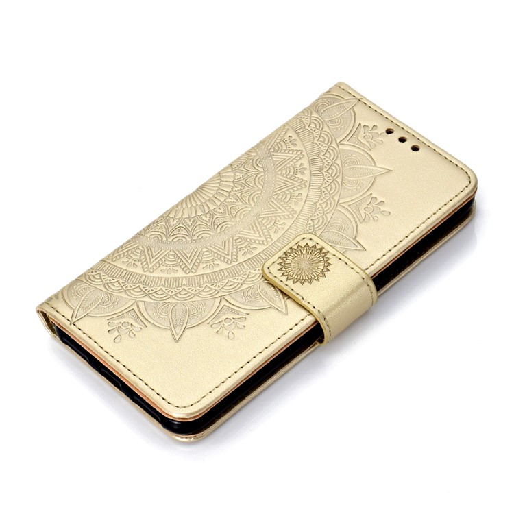 Imprinted Mandala Pattern Wallet Leather Mobile Case for Xiaomi Pocophone F1 / Poco F1 (India) - Gold-7