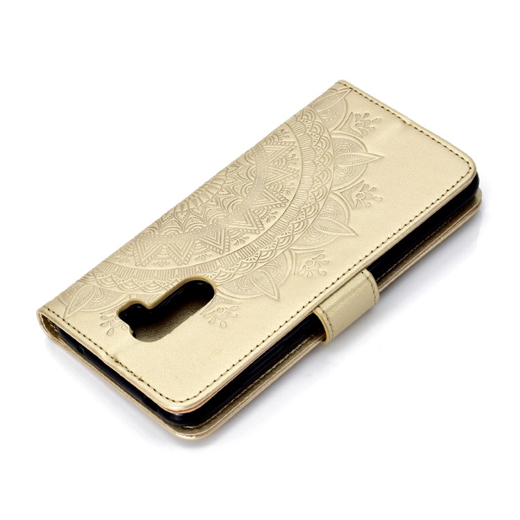 Imprinted Mandala Pattern Wallet Leather Mobile Case for Xiaomi Pocophone F1 / Poco F1 (India) - Gold-8