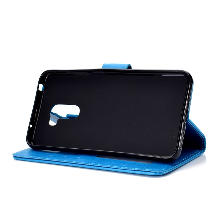 Imprinted Mandala Pattern Wallet Leather Cellphone Case for Xiaomi Pocophone F1 / Poco F1 (India) - Blue-6