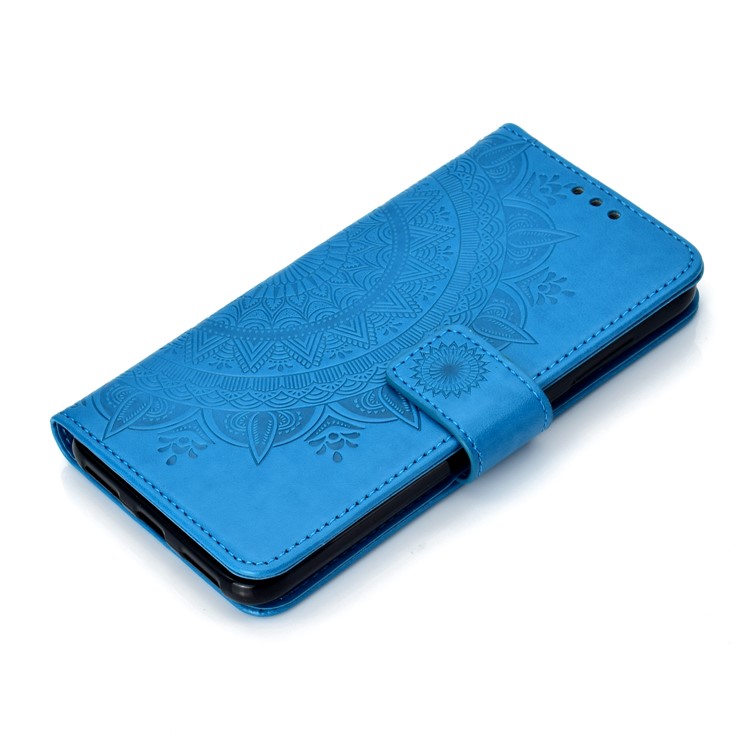 Imprinted Mandala Pattern Wallet Leather Cellphone Case for Xiaomi Pocophone F1 / Poco F1 (India) - Blue-7