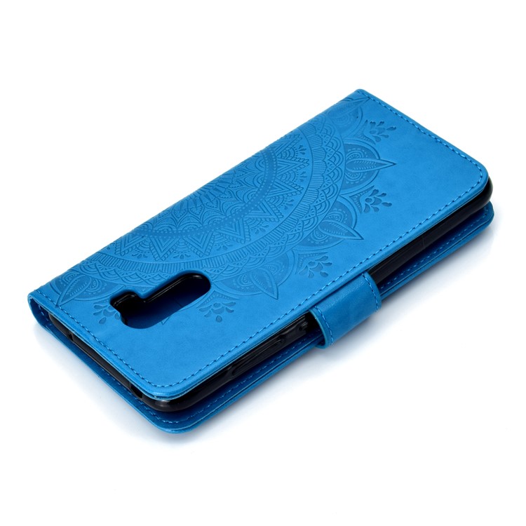 Imprinted Mandala Pattern Wallet Leather Cellphone Case for Xiaomi Pocophone F1 / Poco F1 (India) - Blue-8