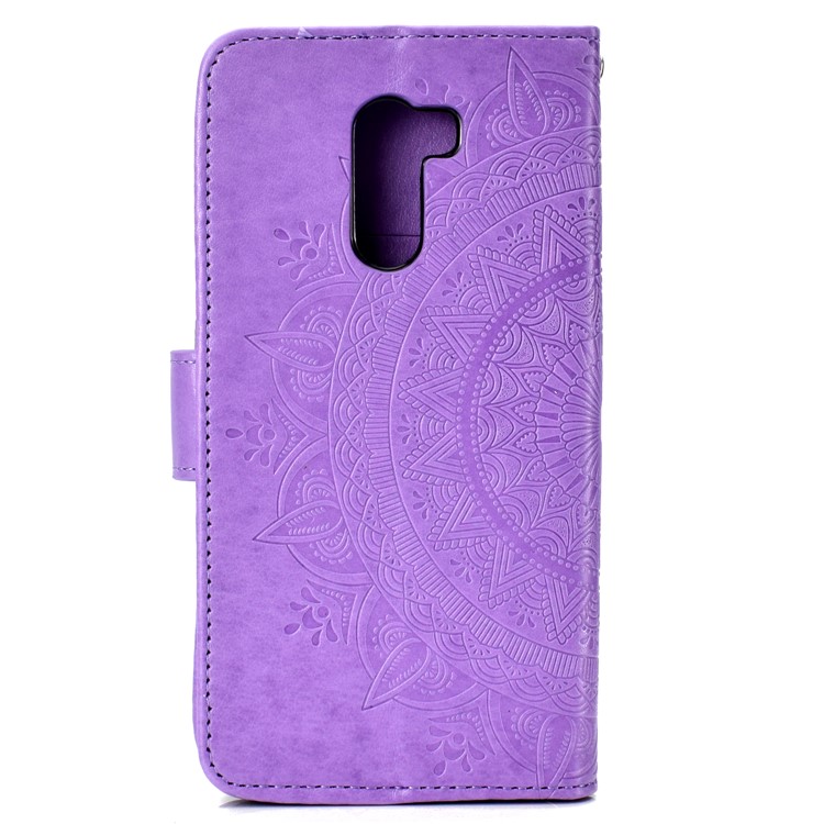 Imprinted Mandala Pattern Wallet Leather Flip Case for Xiaomi Pocophone F1 / Poco F1 (India) - Purple-3