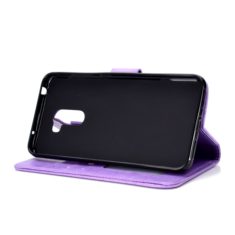 Imprinted Mandala Pattern Wallet Leather Flip Case for Xiaomi Pocophone F1 / Poco F1 (India) - Purple-6