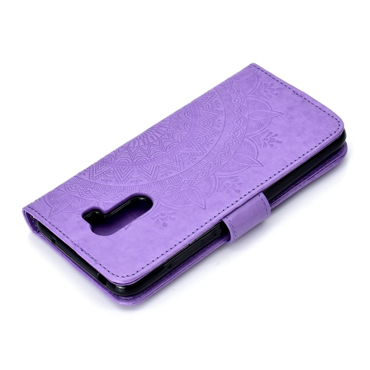 Imprinted Mandala Pattern Wallet Leather Flip Case for Xiaomi Pocophone F1 / Poco F1 (India) - Purple-8