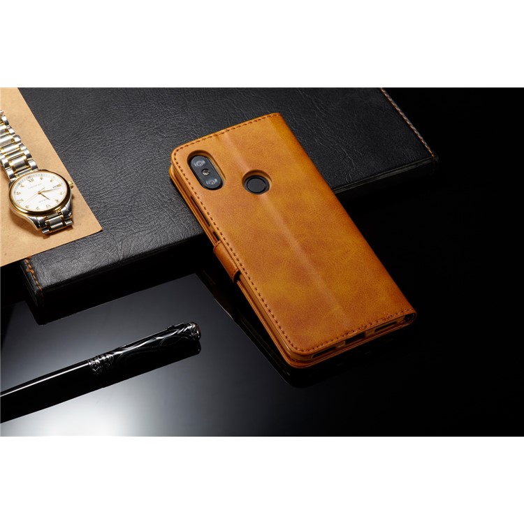 LC.IMEEKE Leather Wallet Cover for Xiaomi Mi A2 / Mi 6X (China) - Brown-5