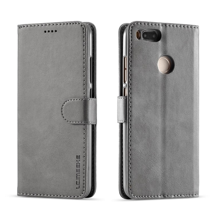 LC.IMEEKE Wallet Leather Stand Cover for Xiaomi Mi A1 / Mi 5X - Grey-1