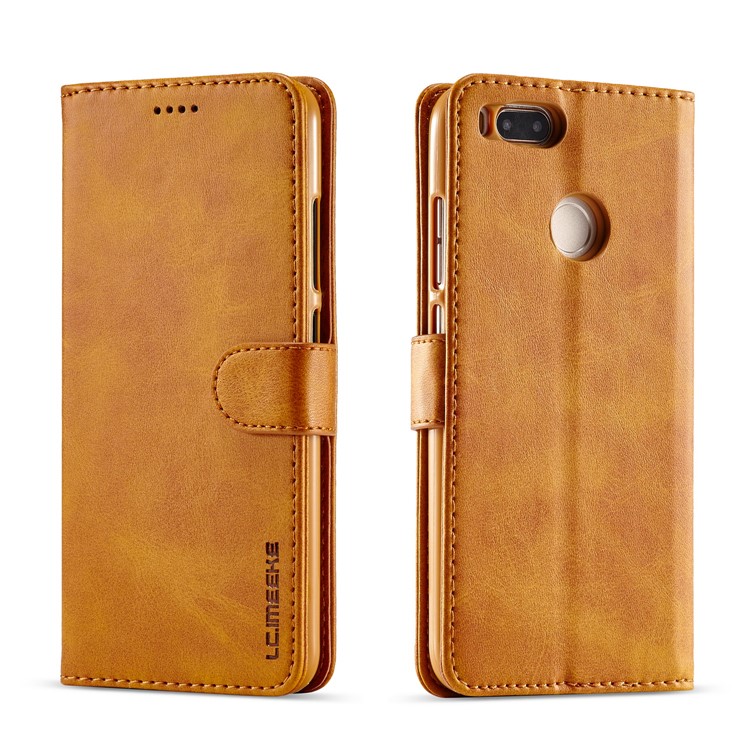 LC.IMEEKE Wallet Leather Mobile Phone Case for Xiaomi Mi A1 / Mi 5X - Brown-1