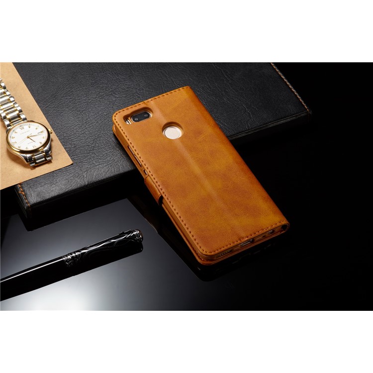 LC.IMEEKE Wallet Leather Mobile Phone Case for Xiaomi Mi A1 / Mi 5X - Brown-5