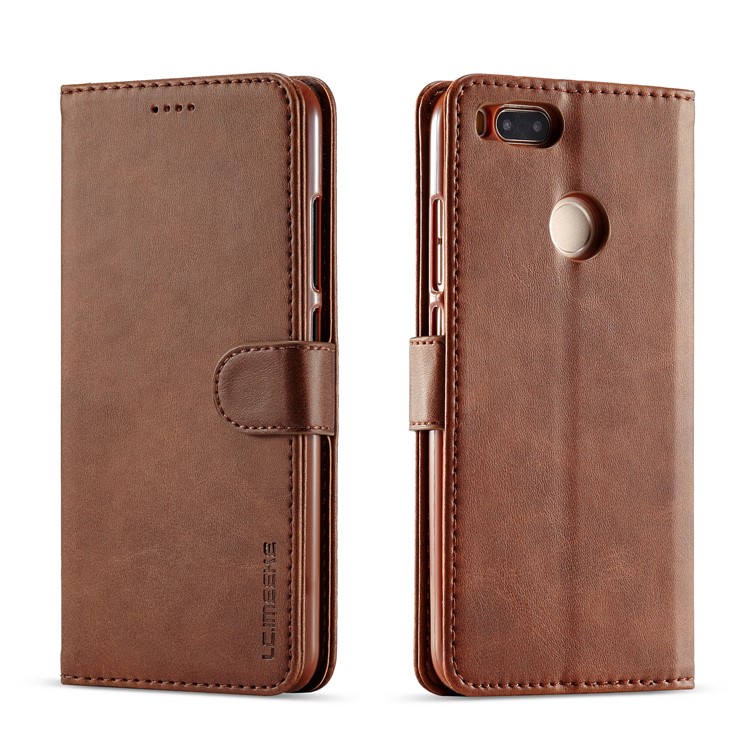 LC.IMEEKE Wallet Leather Protection Shell for Xiaomi Mi A1 / Mi 5X - Coffee-1