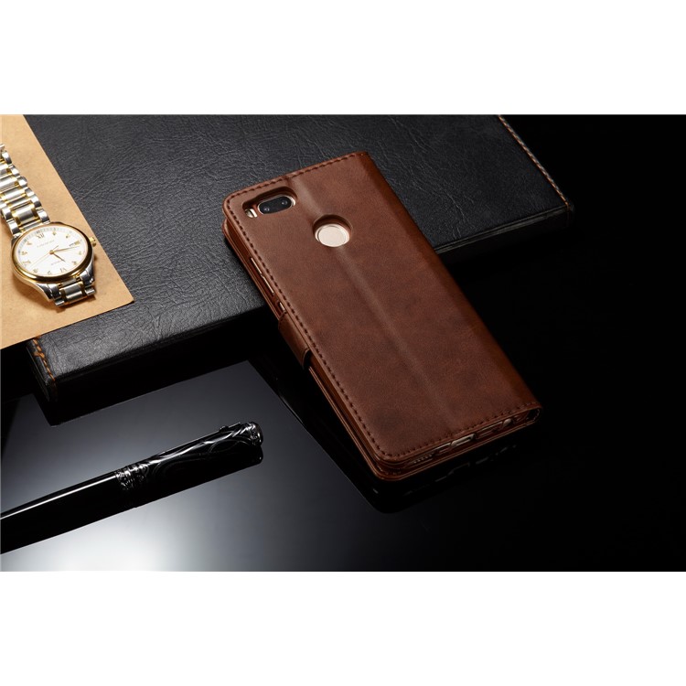 LC.IMEEKE Wallet Leather Protection Shell for Xiaomi Mi A1 / Mi 5X - Coffee-10