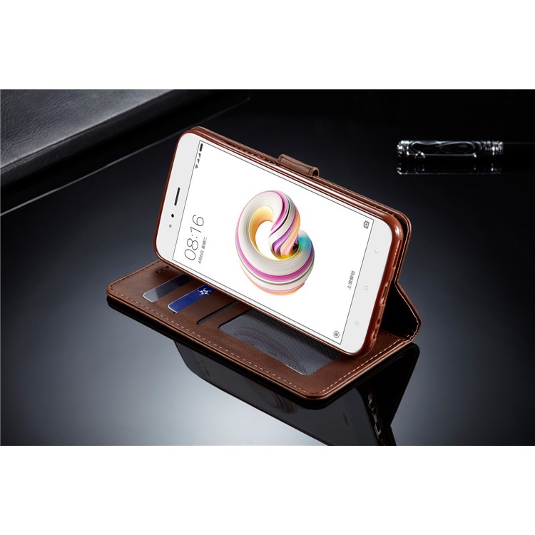 LC.IMEEKE Wallet Leather Protection Shell for Xiaomi Mi A1 / Mi 5X - Coffee-12