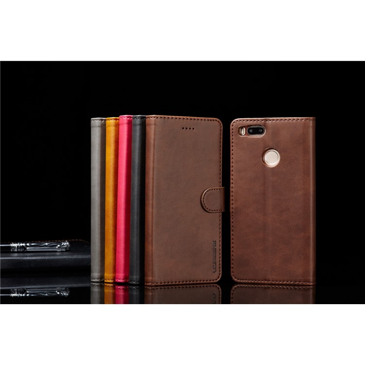 LC.IMEEKE Wallet Leather Protection Shell for Xiaomi Mi A1 / Mi 5X - Coffee-15