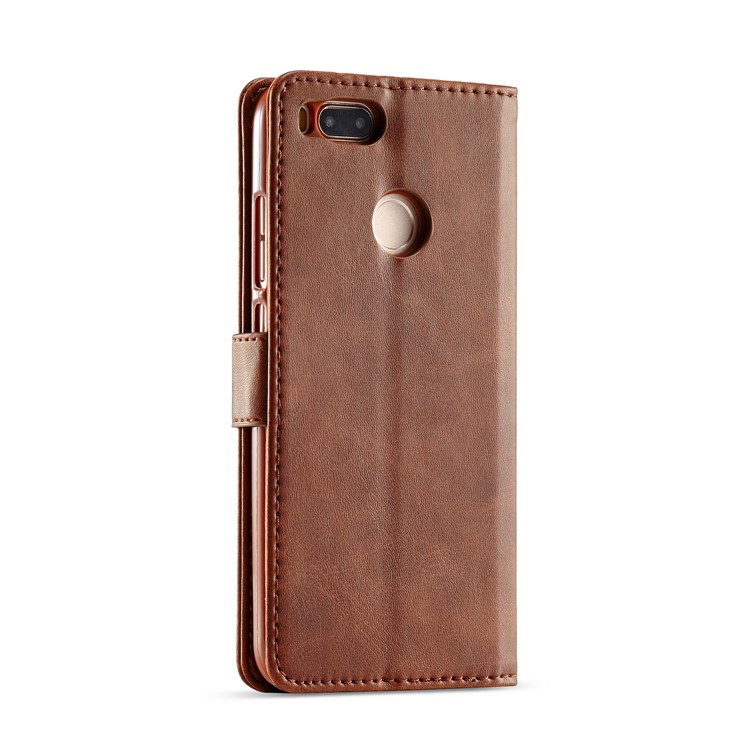 LC.IMEEKE Wallet Leather Protection Shell for Xiaomi Mi A1 / Mi 5X - Coffee-3