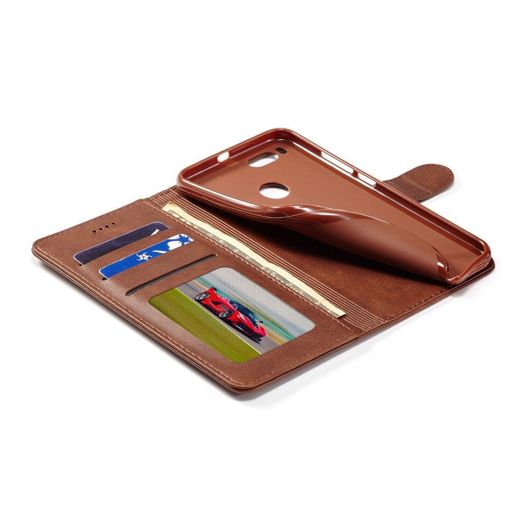 LC.IMEEKE Wallet Leather Protection Shell for Xiaomi Mi A1 / Mi 5X - Coffee-8