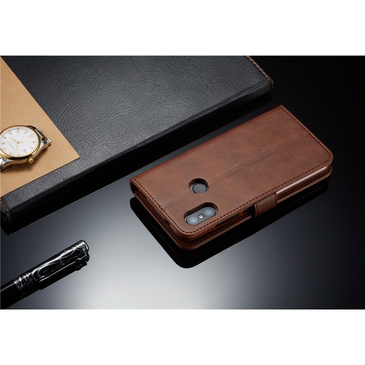 LC.IMEEKE Wallet Leather Stand Cell Phone Case for Xiaomi Redmi Note 6 Pro - Coffee-11