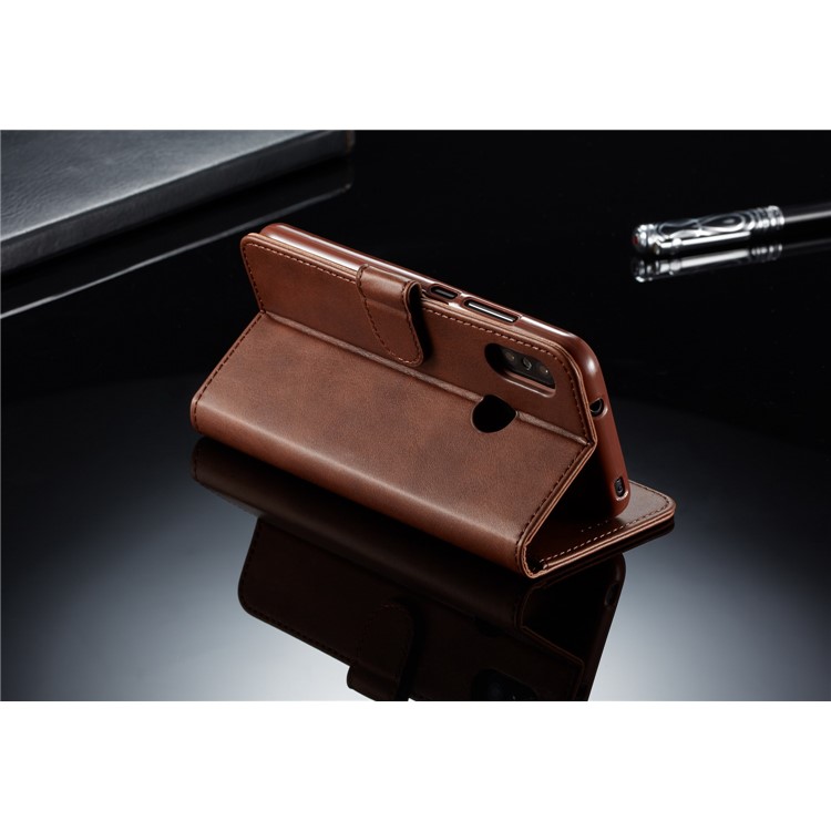 LC.IMEEKE Wallet Leather Stand Cell Phone Case for Xiaomi Redmi Note 6 Pro - Coffee-14