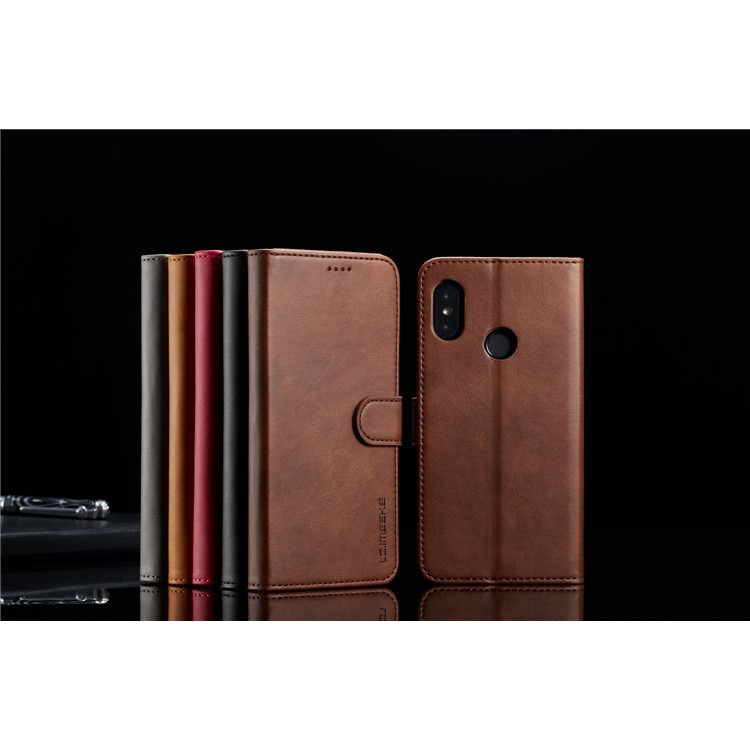 LC.IMEEKE Wallet Leather Stand Cell Phone Case for Xiaomi Redmi Note 6 Pro - Coffee-15