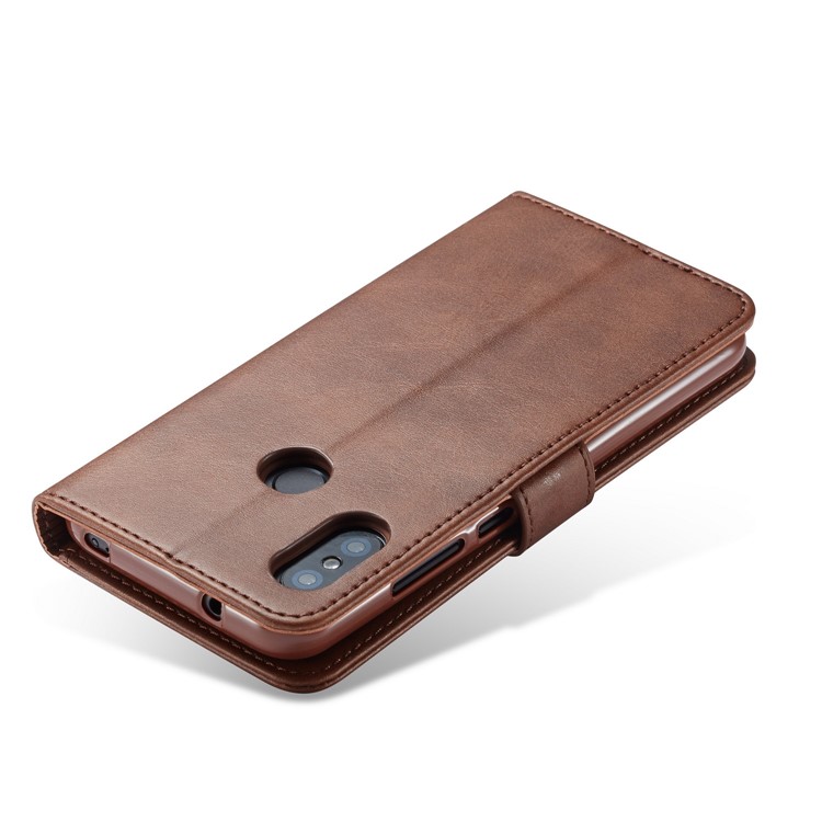 LC.IMEEKE Wallet Leather Stand Cell Phone Case for Xiaomi Redmi Note 6 Pro - Coffee-5