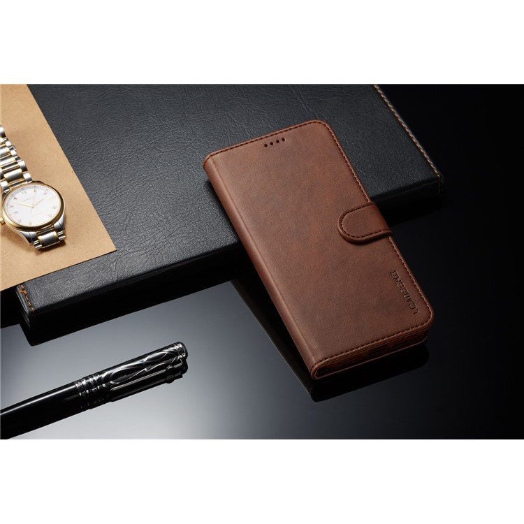 LC.IMEEKE Wallet Leather Stand Cell Phone Case for Xiaomi Redmi Note 6 Pro - Coffee-9