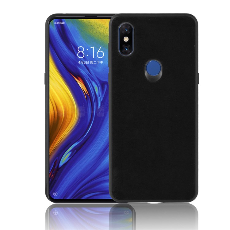 Retro Velvet Cloth Coated PC + TPU Combo Phone Case for Xiaomi Mi Mix 3 - Black-1