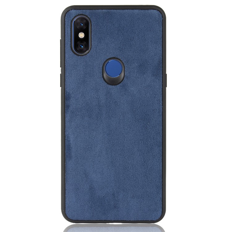 Retro Velvet Cloth Coated PC + TPU Hybrid Case Accessory for Xiaomi Mi Mix 3 - Blue-2